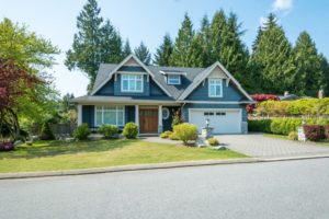 Beautiful house with plants and trees